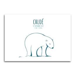 Affiche Ours Polaire - Bleu