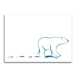 Affiche Ours Polaire Marche - Bleu