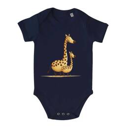 Body Bébé Girafe et Girafon couleur - Bleu