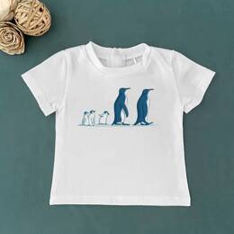 T-Shirt Bébé Famille Manchots couleurs