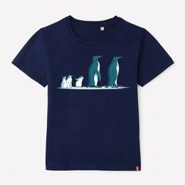 T-Shirt Enfant Famille Manchots couleurs - Bleu