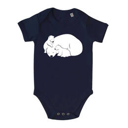Body Bébé Ours Polaire et Oursons - Bleu