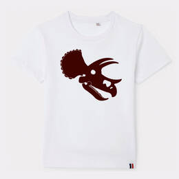 T-shirt Enfant Crâne Triceratops - blanc