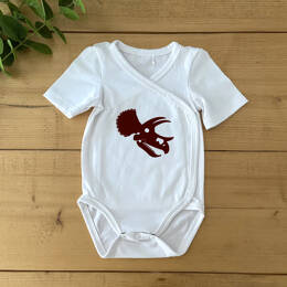 Body Bébé Crâne Triceratops - blanc