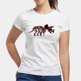 T-Shirt Femme - Triceratops - Blanc