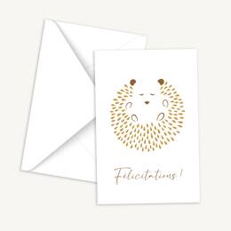 Cartes de félicitations - Hérisson Couché