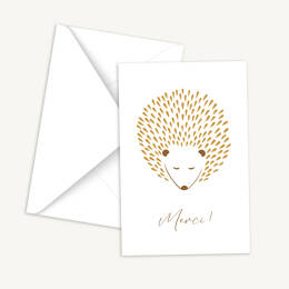 Carte de remerciement - Hérisson Blotti