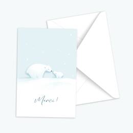 Cartes de remerciement (lot) - Ours Polaires Duo