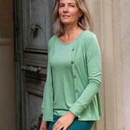 Cardigan femme laine mérinos bio et soie