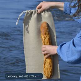 SACS À PAIN EN LIN BIO - Le Craquant - Rectangulaire 60 x 24 cm