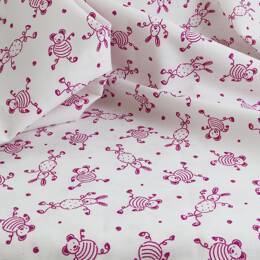 Tissu 100% coton Tournicotin rose