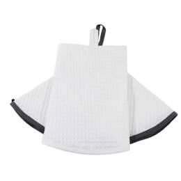 Lot de 2 essuies mains rond nid d'abeille HOME