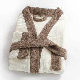 Peignoir mixte coton 57 fils double face  nid d'éponge SUAVE