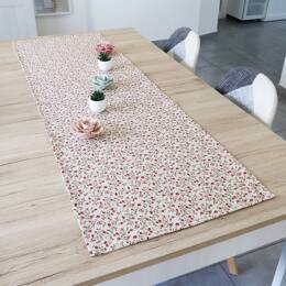 Chemin de table coton lin naturel FLORALIE