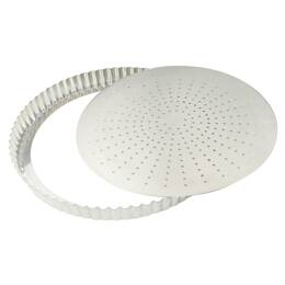 Tourtière cannelée perforée - fer blanc - fond mobile - Ø280 mm h28 mm