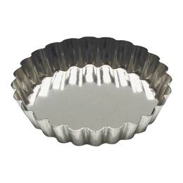 Tartelette ronde cannelée - fer blanc - fond fixe - Ø110/90 mm h20 mm