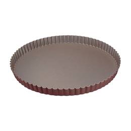 Tourtière ronde cannelée - Antiadhérent (sans PFAS) - fond fixe - Ø280/270 mm h25 mm