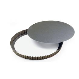 Tourtière ronde cannelée haute - Antiadhérent (sans PFAS) - fond mobile - Ø260/240 mm h35 mm