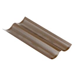 Plaque 2 baguettes perforée - Antiadhérent (sans PFAS) - 380 x 160 mm