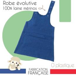 Robe fille évolutive 100% laine mérinos bio