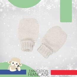 Moufles naissance pour bébé 100% laine mérinos