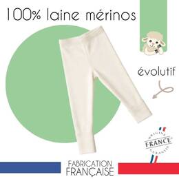 Pantalon legging bébé enfant 100% laine mérinos