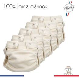 Lot de 5 culottes de protection 100% laine mérinos