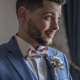 Noeud papillon homme en Liberty Wiltshire pois de senteur