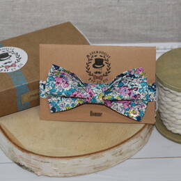 Noeud papillon homme en Liberty Claire Aude bleu