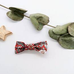 Barrette en Liberty June's Meadow rouge