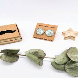 Boutons de manchettes ronds argent en Liberty Capel Mint