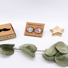 Boutons de manchettes ronds cuivre en Liberty Eloise Rose