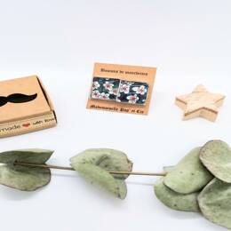 Boutons de manchettes carrés argent en Liberty Ffion bleu foncé