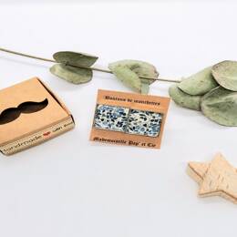 Boutons de manchettes carrés argent en Liberty Katie and Millie bleu