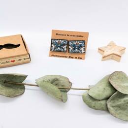 Boutons de manchettes carrés cuivre en Liberty Morris Butterfly bleu