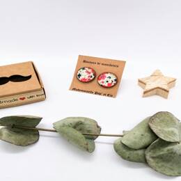 Boutons de manchettes ronds cuivre en Liberty Phoebe Tequila