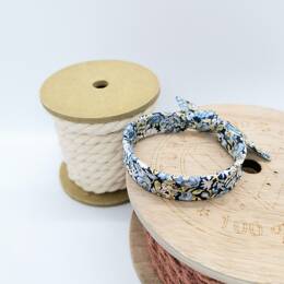 Bracelet jonc à nouer fin Liberty Chive bleu