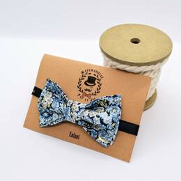 Noeud papillon enfant en Liberty Chive Bleu