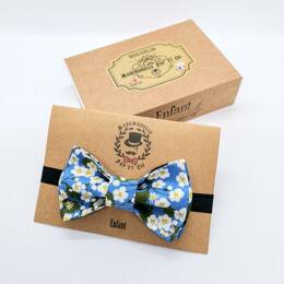 Noeud papillon enfant en Liberty Mitsi Blue Green