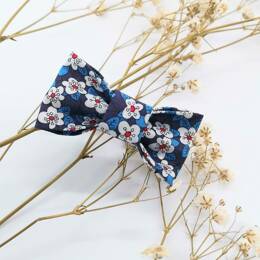 Barrette en Liberty Ffion Bleu foncé