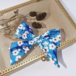 Barrette modèle "luxe" en Liberty Mitsi Outremer