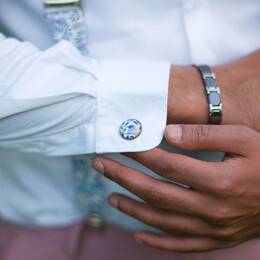 Boutons de manchettes ronds cuivre en Libert