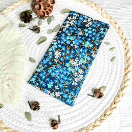 Protège livret de famille en Liberty Sea Blossom Bleu