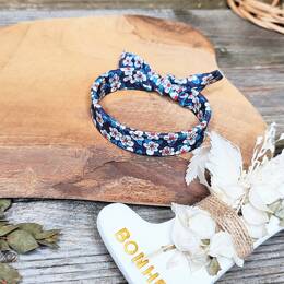Bracelet jonc à nouer fin Liberty Ffion Bleu