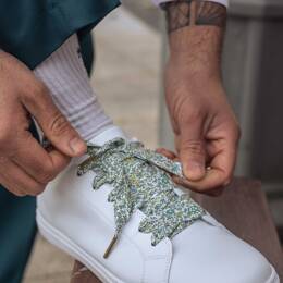 Lacets en Liberty Katie and Millie Mint 12 œillets homme