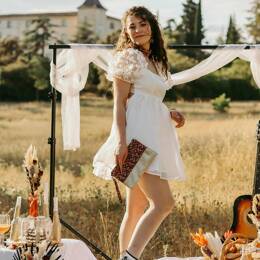 Pochette à main en Liberty Nectar Rasberry