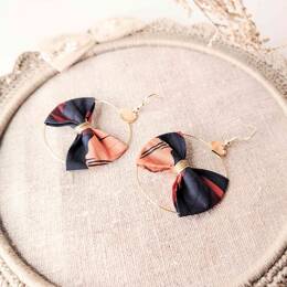Boucles d'oreilles créoles en Liberty Butterfield Poppy Cayenne