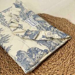 Pochette matelassée avec volant - Toile Jouy