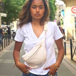 Sac Banane Lin Vichy Rose