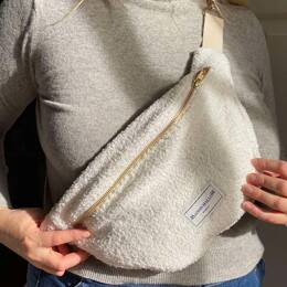 Sac Banane Laine bouclette écrue